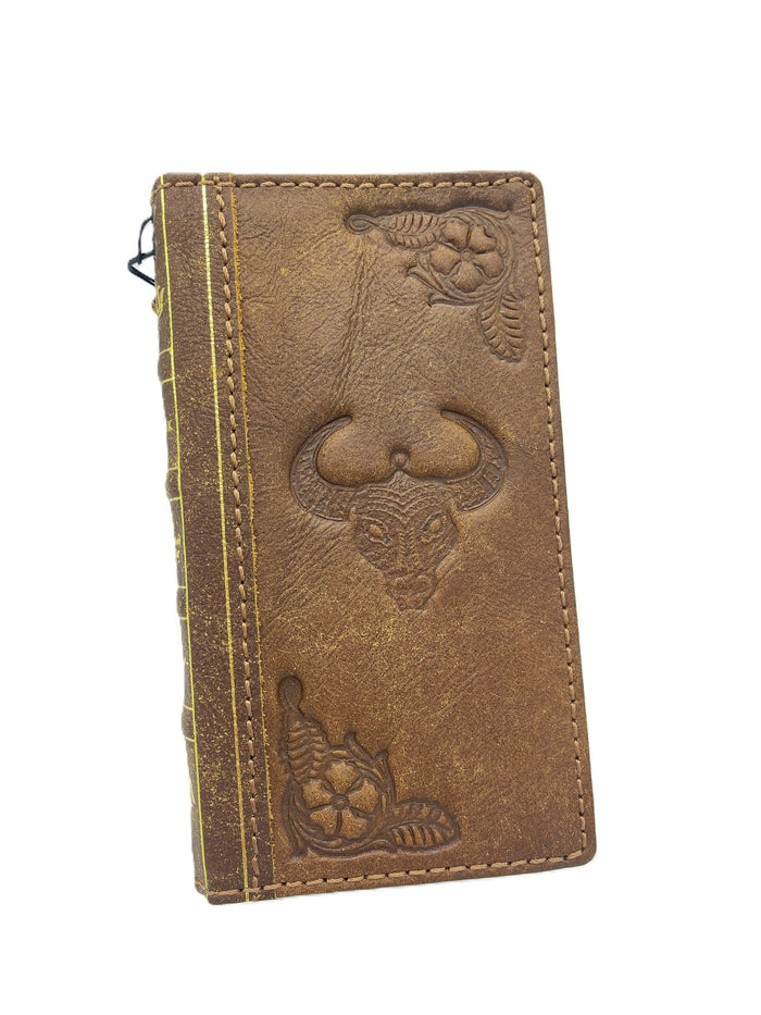 Handmade Leather Wallet Case for Galaxy Z Fold 2/3/4/5/6/7 - Art Book Design