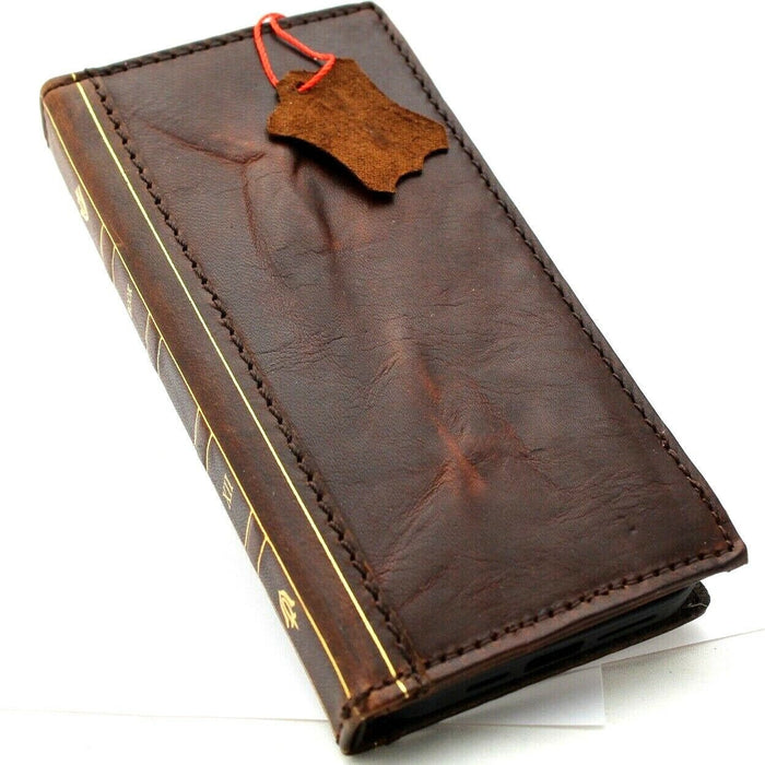 Handmade Leather Wallet Case for Galaxy Z Fold 2/3/4/5/6/7 - Art Design