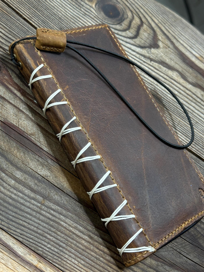 Handmade Leather Wallet Case for Galaxy Z Fold 2/3/4/5/6/7 - Art Design
