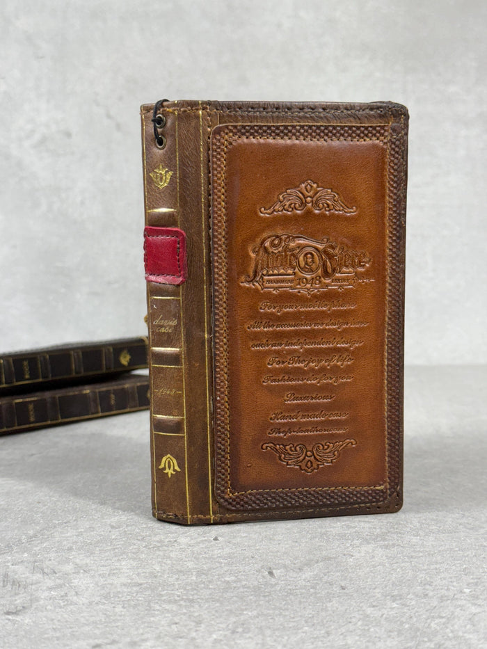 Handmade Leather Wallet Case for Galaxy Z Fold 2/3/4/5/6/7 - Art Design