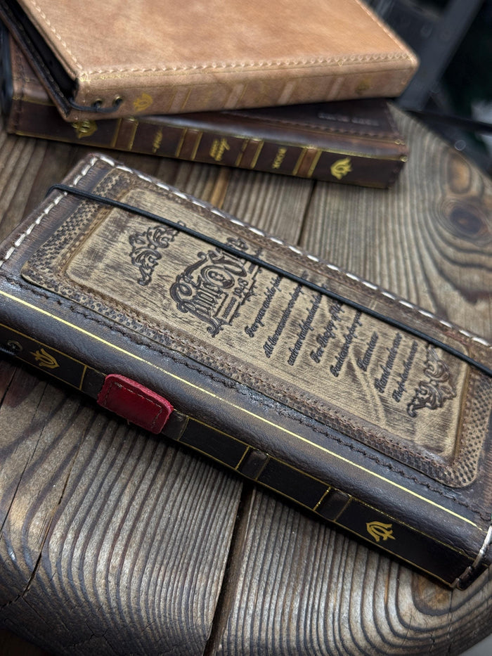 Handmade Leather Wallet Case for Galaxy Z Fold 2/3/4/5/6/7 - Art Design