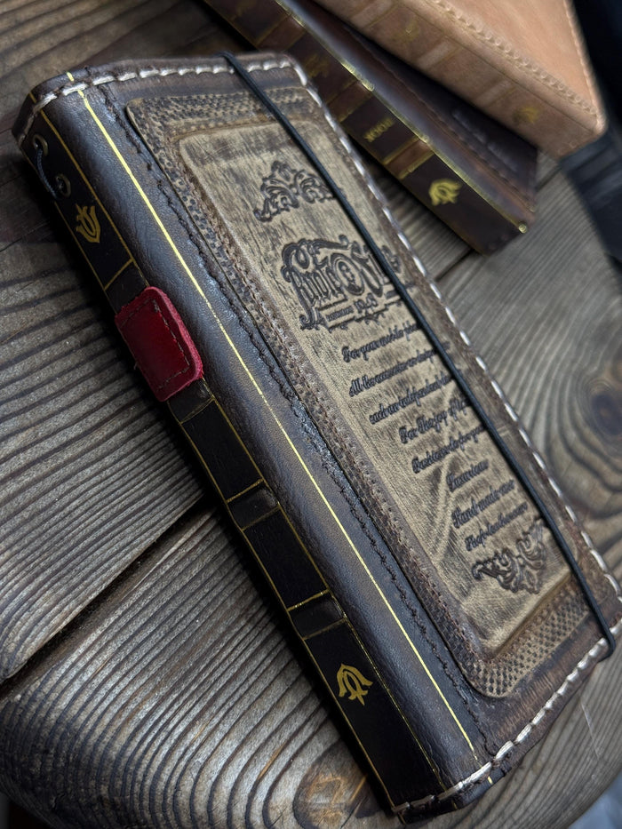 Handmade Leather Wallet Case for Galaxy Z Fold 2/3/4/5/6/7 - Art Design