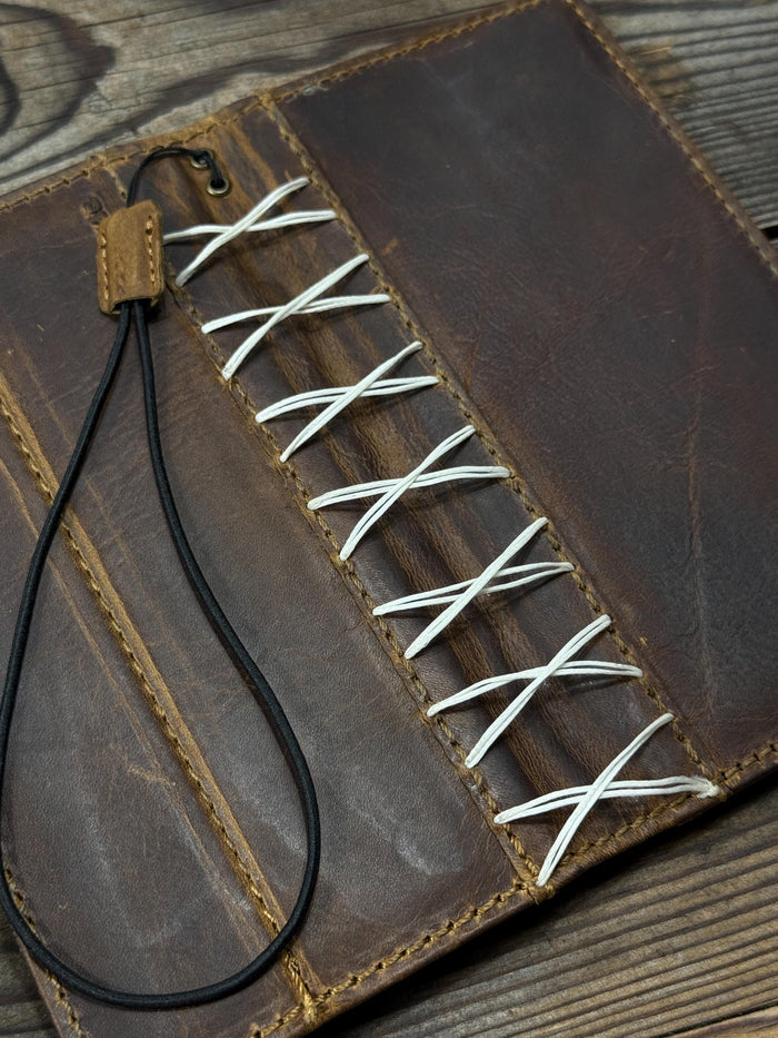 Handmade Leather Wallet Case for Galaxy Z Fold 2/3/4/5/6/7 - Art Design