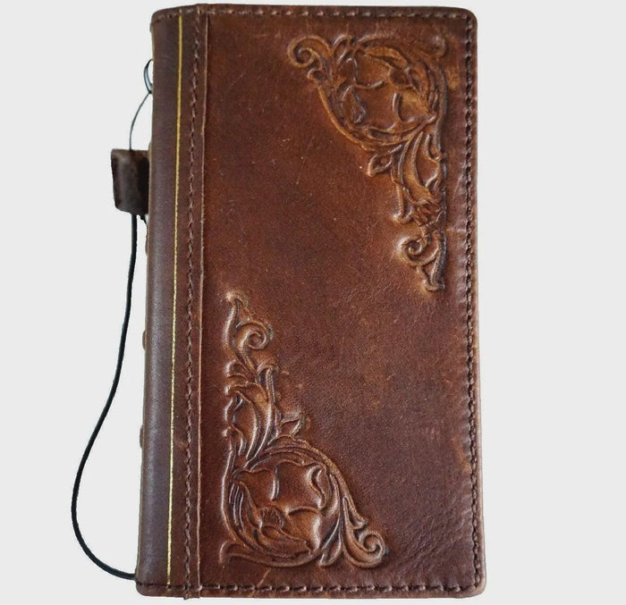 Handmade Leather Wallet Case for Galaxy Z Fold 2/3/4/5/6/7 - Art Design