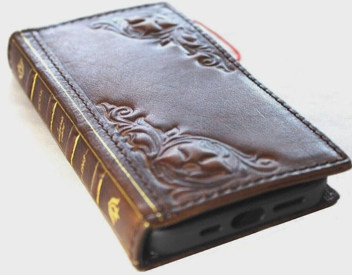 Handmade Leather Wallet Case for Galaxy Z Fold 2/3/4/5/6/7 - Art Design