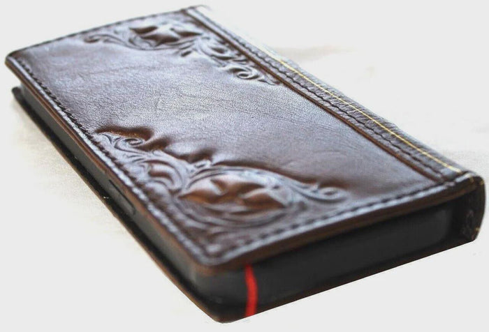 Handmade Leather Wallet Case for Galaxy Z Fold 2/3/4/5/6/7 - Art Design