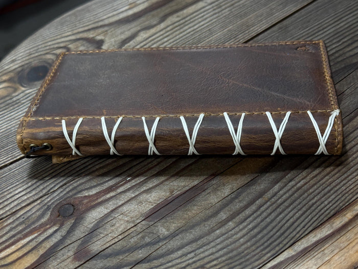 Handmade Leather Wallet Case for Galaxy Z Fold 2/3/4/5/6/7 - Art Design