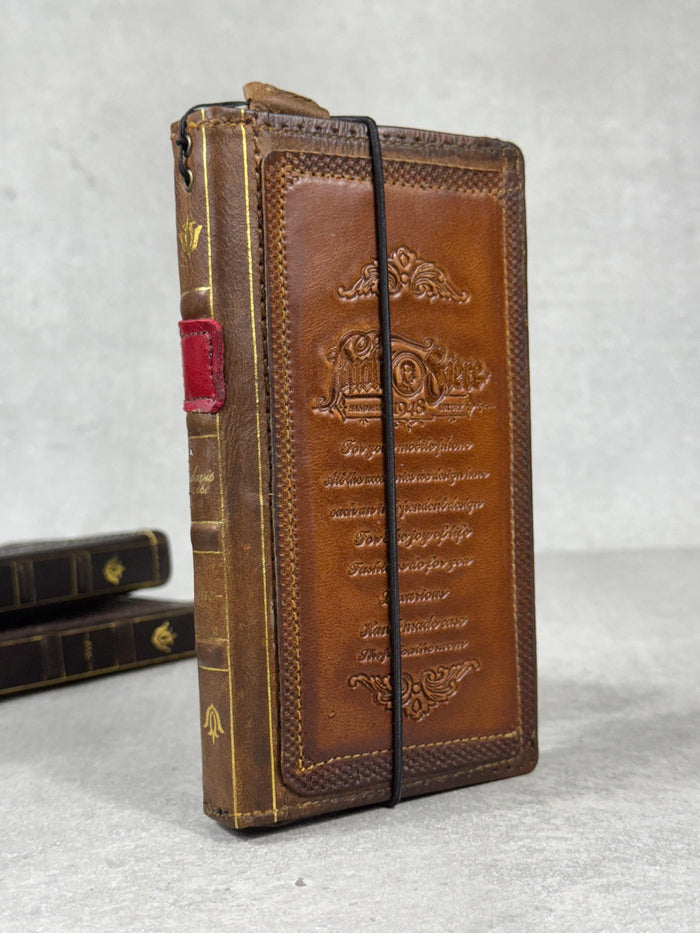 Handmade Leather Wallet Case for Galaxy Z Fold 2/3/4/5/6/7 - Art Design