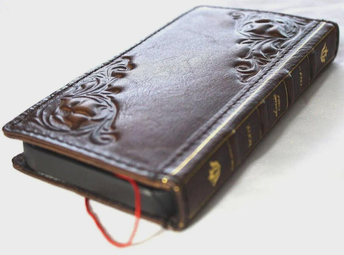 Handmade Leather Wallet Case for Galaxy Z Fold 2/3/4/5/6/7 - Art Design