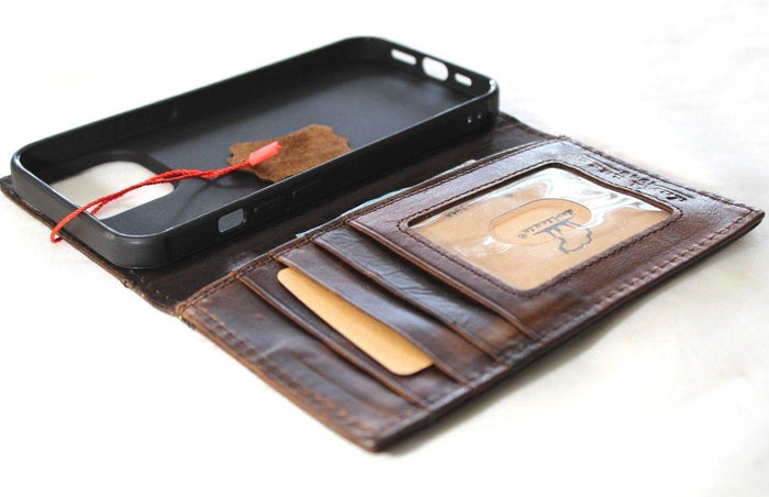 Handmade Leather Wallet Case for Galaxy Z Fold 2/3/4/5/6/7 - Art Design