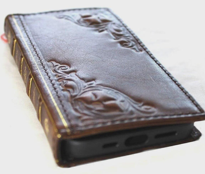 Handmade Leather Wallet Case for Galaxy Z Fold 2/3/4/5/6/7 - Art Design