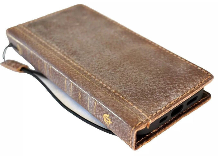 Handmade Leather Wallet Case for Galaxy Z Fold 2/3/4/5/6/7 - Book Style Cover