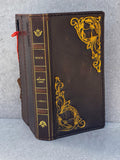 Handmade Leather Wallet Case for Galaxy Z Fold 2/3/4/5/6/7 - Golden Art Design