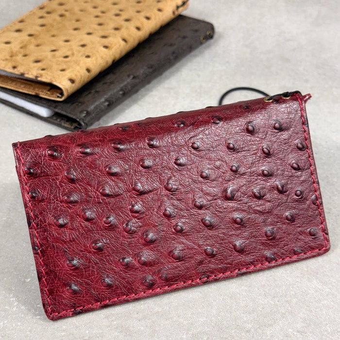 Handmade Leather Wallet Case for Galaxy Z Fold 2/3/4/5/6/7 -  Ostrich Art Design