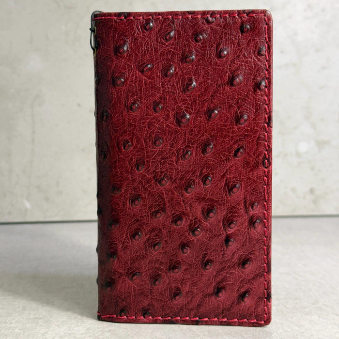 Handmade Leather Wallet Case for Galaxy Z Fold 2/3/4/5/6/7 -  Ostrich Art Design