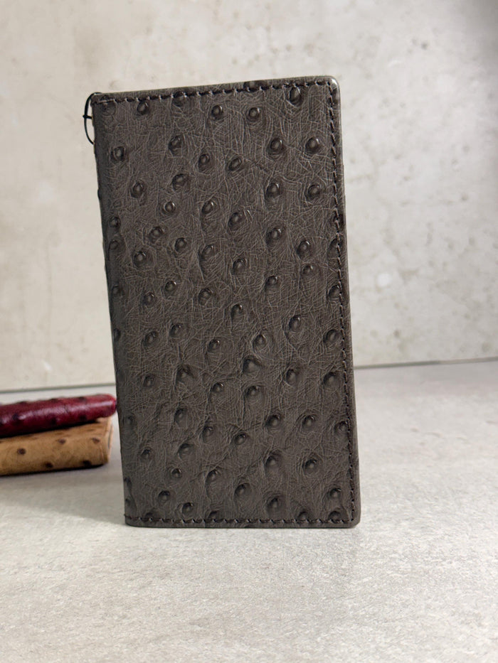 Handmade Leather Wallet Case for Galaxy Z Fold 2/3/4/5/6/7 -  Ostrich Art Design