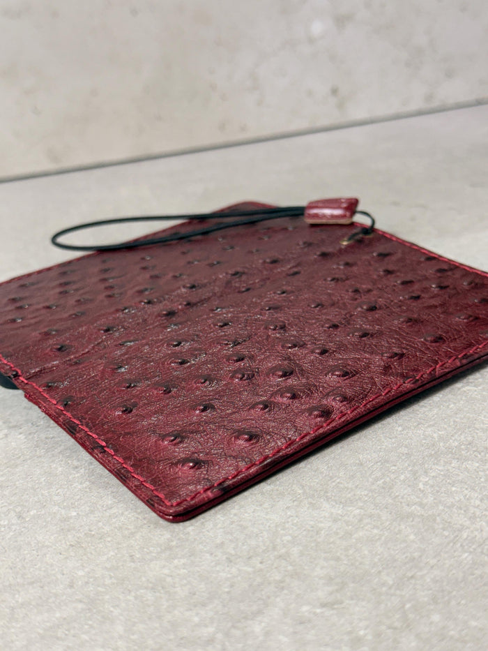 Handmade Leather Wallet Case for Galaxy Z Fold 2/3/4/5/6/7 -  Ostrich Art Design