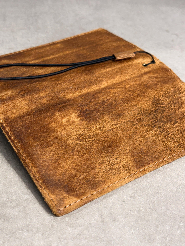 Handmade Leather Wallet Case for Galaxy Z Fold 2/3/4/5/6/7 -  Ostrich Art Design