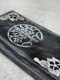 Handmade Leather Wallet Case for Galaxy Z Fold 2/3/4/5/6/7 - Polish Art Design