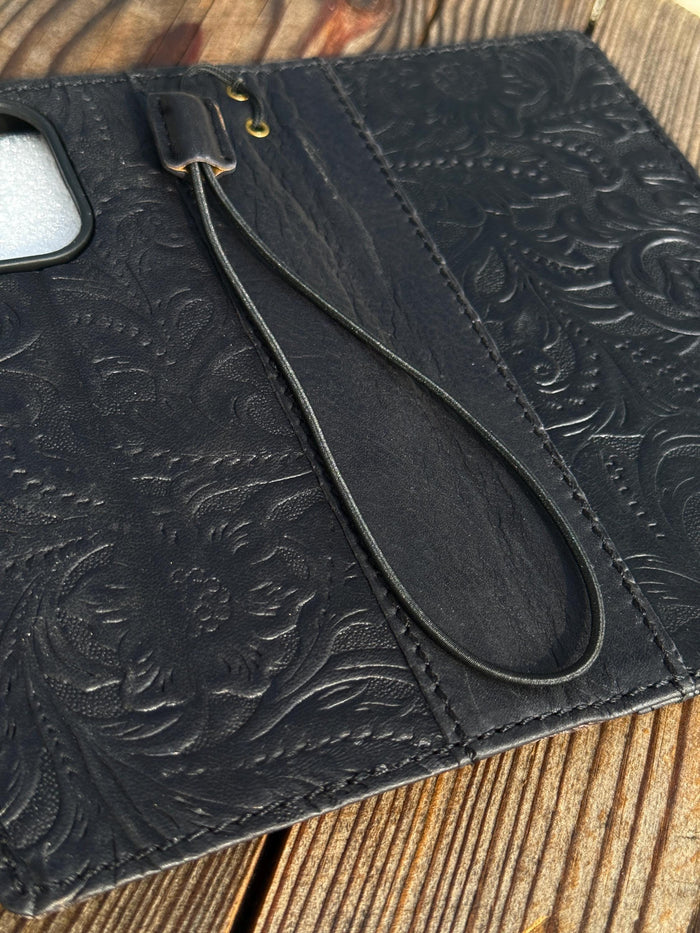 Handmade Leather Wallet Case for Galaxy Z Fold 2/3/4/5/6/7 - Polish Art Design