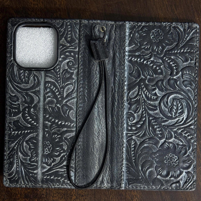 Handmade Leather Wallet Case for Galaxy Z Fold 2/3/4/5/6/7 - Polish Art Design