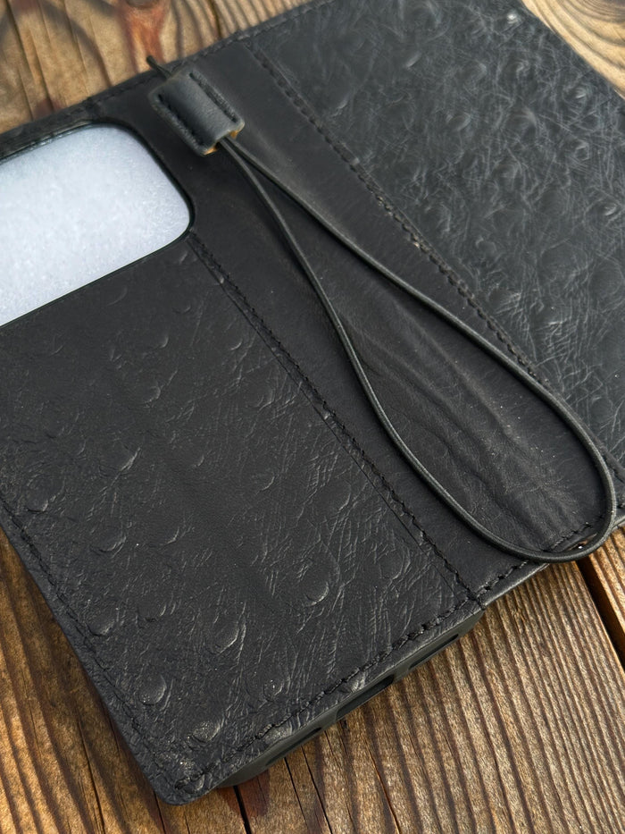 Handmade Leather Wallet Case for Galaxy Z Fold 2/3/4/5/6/7 - Polish Art Design