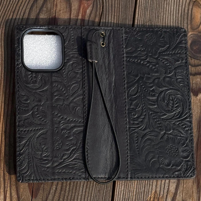 Handmade Leather Wallet Case for Galaxy Z Fold 2/3/4/5/6/7 - Polish Art Design