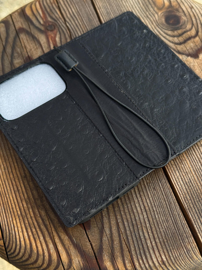 Handmade Leather Wallet Case for Galaxy Z Fold 2/3/4/5/6/7 - Polish Art Design