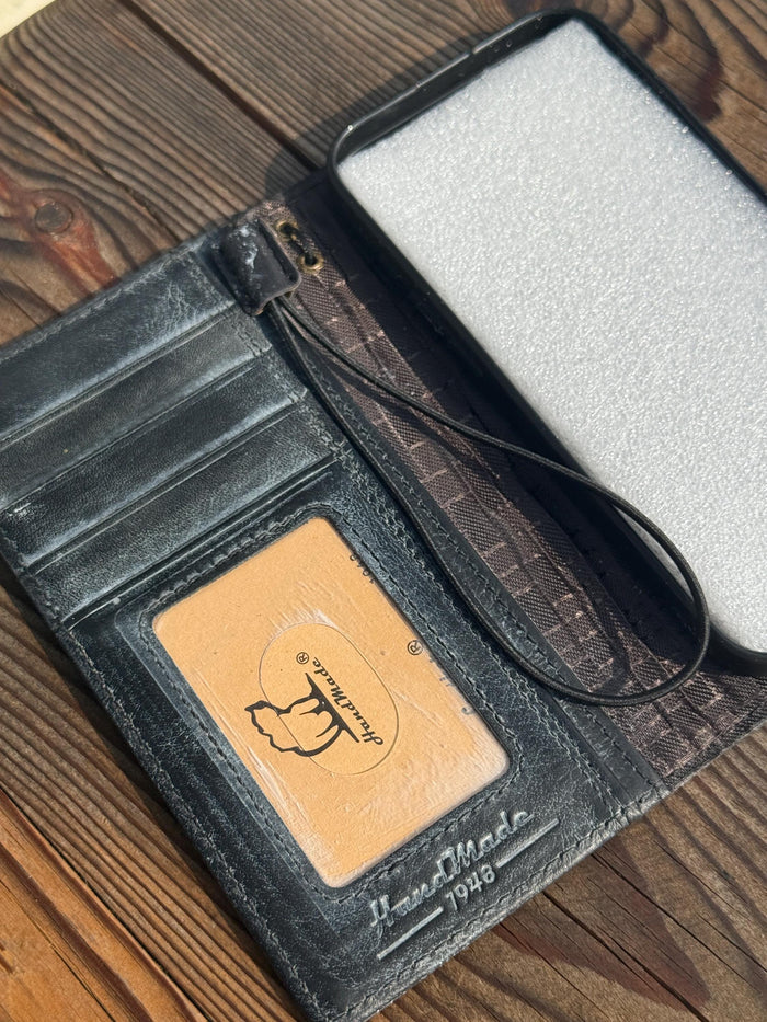 Handmade Leather Wallet Case for Galaxy Z Fold 2/3/4/5/6/7 - Polish Art Design