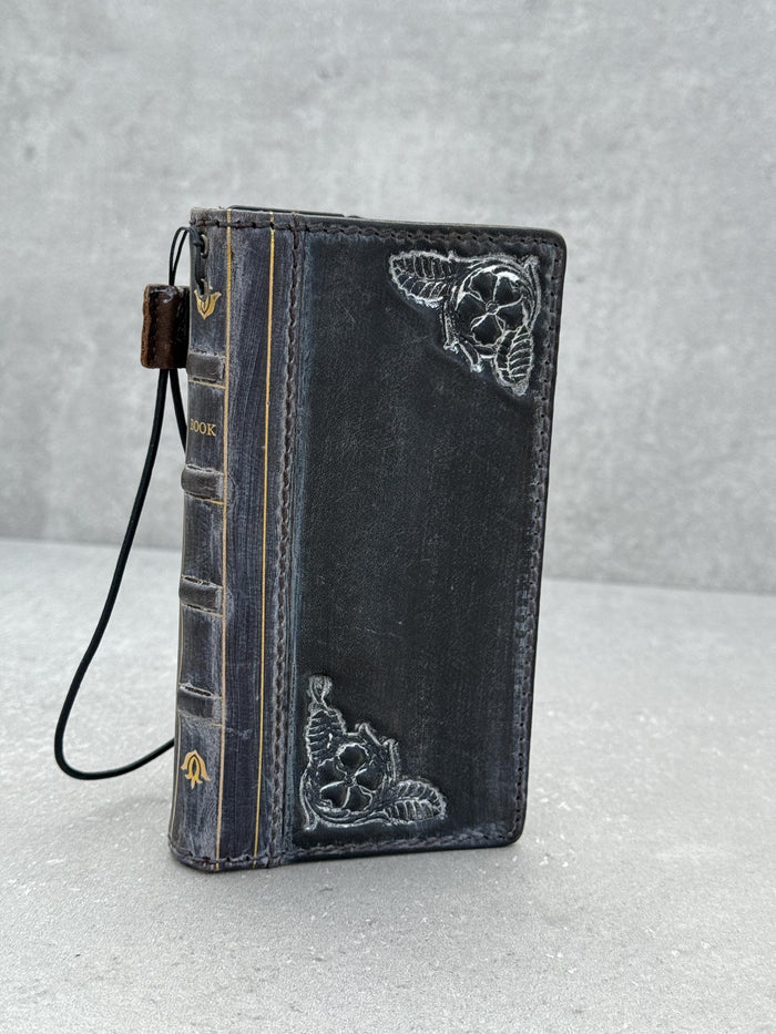 Handmade Leather Wallet Case for Galaxy Z Fold 2/3/4/5/6/7 - Polish Art Design