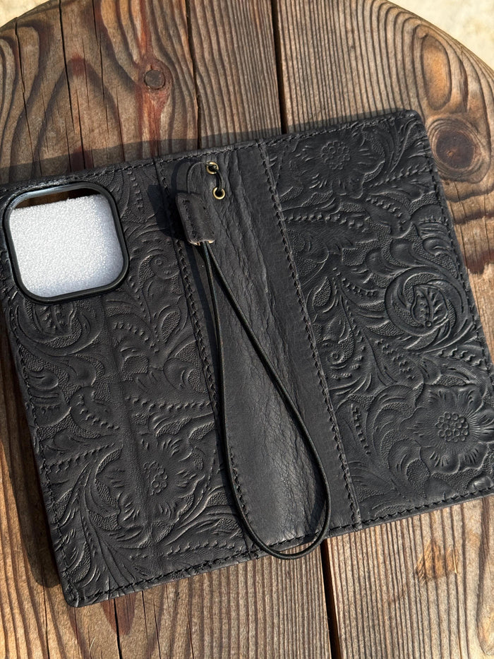 Handmade Leather Wallet Case for Galaxy Z Fold 2/3/4/5/6/7 - Polish Art Design