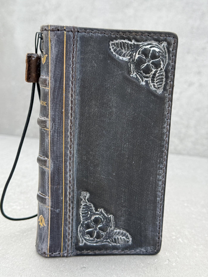 Handmade Leather Wallet Case for Galaxy Z Fold 2/3/4/5/6/7 - Polish Art Design
