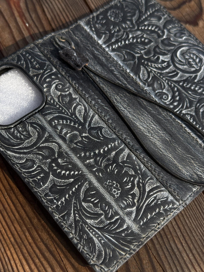 Handmade Leather Wallet Case for Galaxy Z Fold 2/3/4/5/6/7 - Polish Art Design