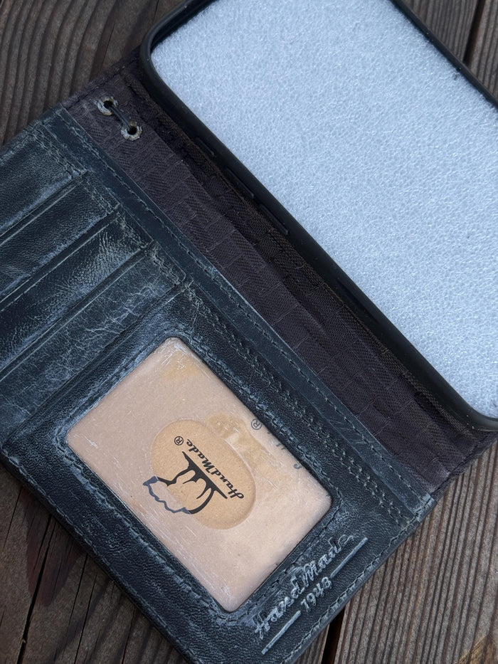 Handmade Leather Wallet Case for Galaxy Z Fold 2/3/4/5/6/7 - Polish Art Design
