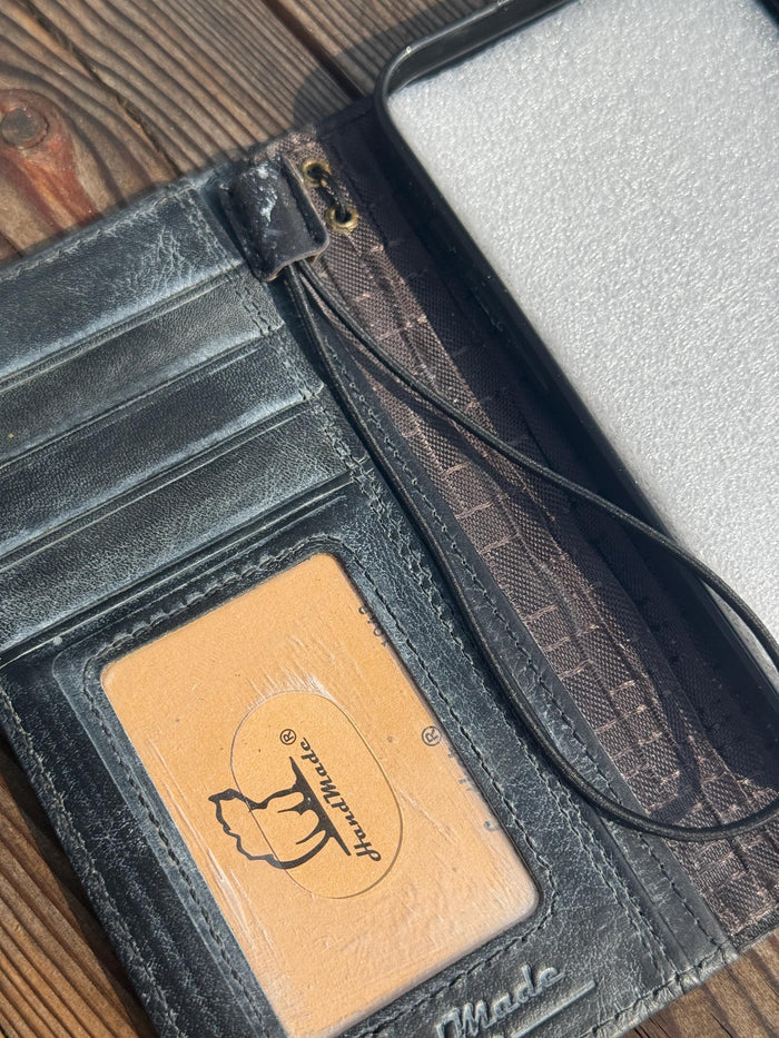 Handmade Leather Wallet Case for Galaxy Z Fold 2/3/4/5/6/7 - Polish Art Design
