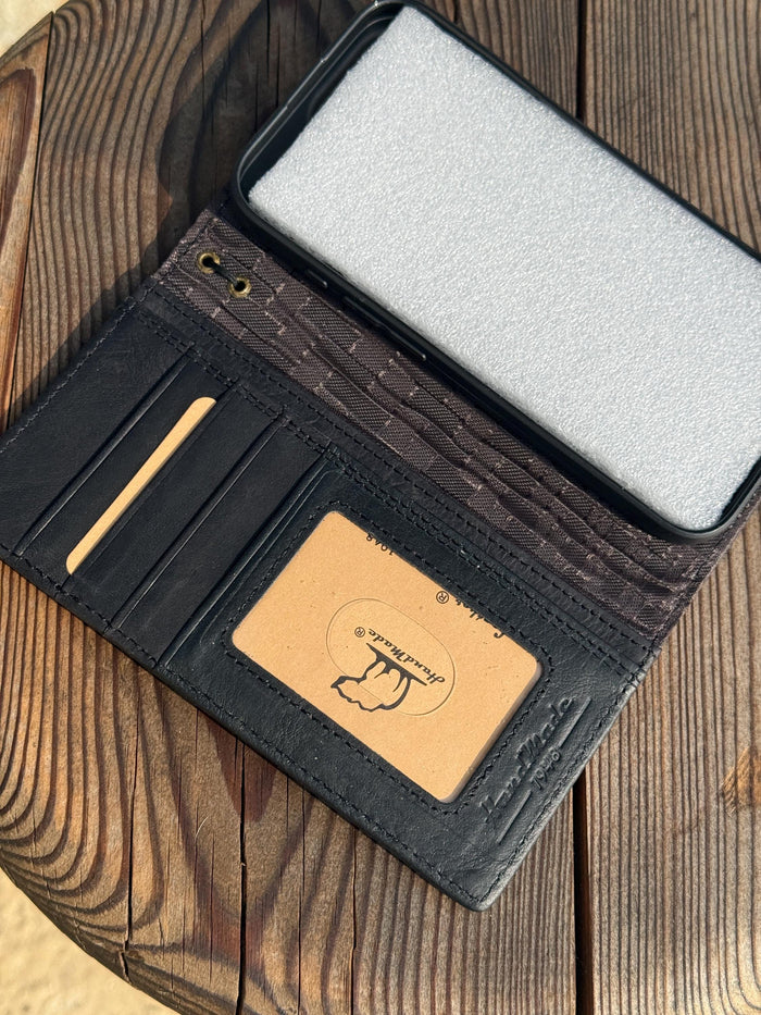 Handmade Leather Wallet Case for Galaxy Z Fold 2/3/4/5/6/7 - Polish Art Design