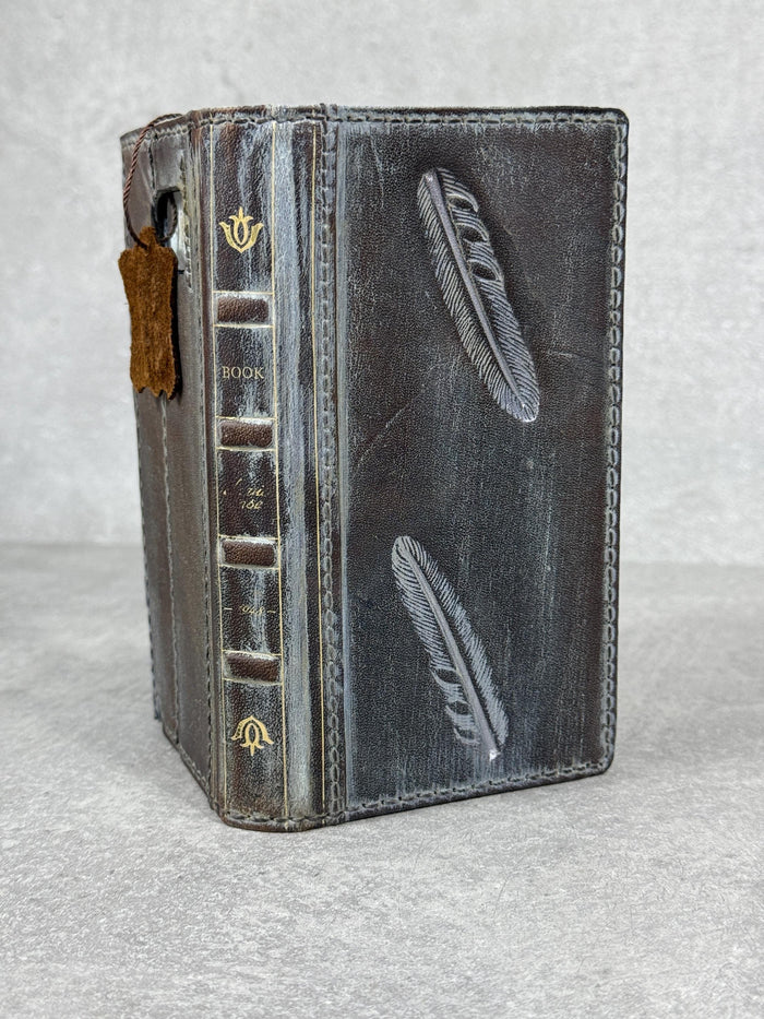 Handmade Leather Wallet Case for Galaxy Z Fold 2/3/4/5/6/7 - Polish Art Design