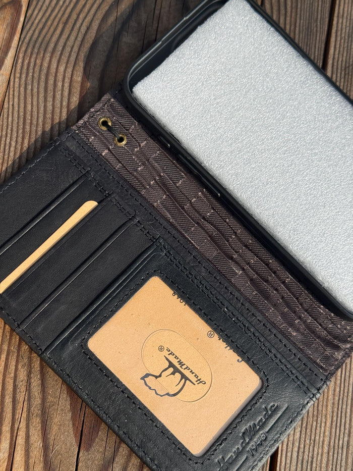Handmade Leather Wallet Case for Galaxy Z Fold 2/3/4/5/6/7 - Polish Art Design