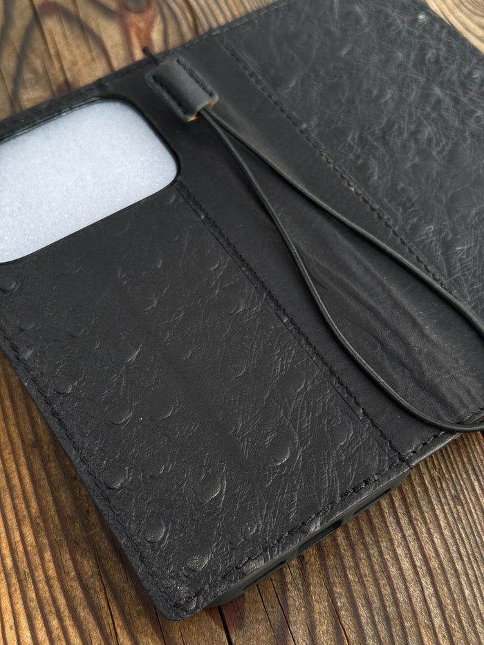 Handmade Leather Wallet Case for Galaxy Z Fold 2/3/4/5/6/7 - Polish Art Design