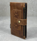 Handmade Leather Wallet Case for Galaxy Z Fold 2/3/4/5/6/7 - Zip Design
