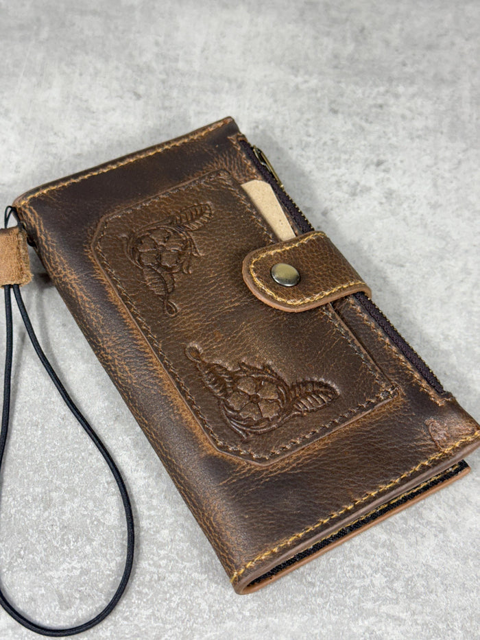 Handmade Leather Wallet Case for Galaxy Z Fold 2/3/4/5/6/7