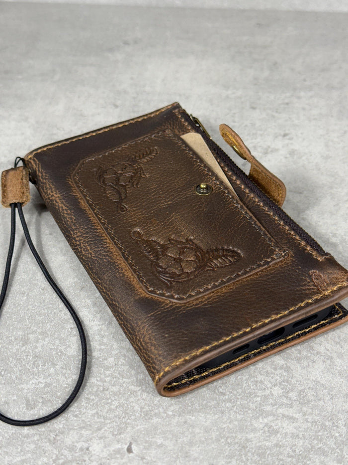 Handmade Leather Wallet Case for Galaxy Z Fold 2/3/4/5/6/7