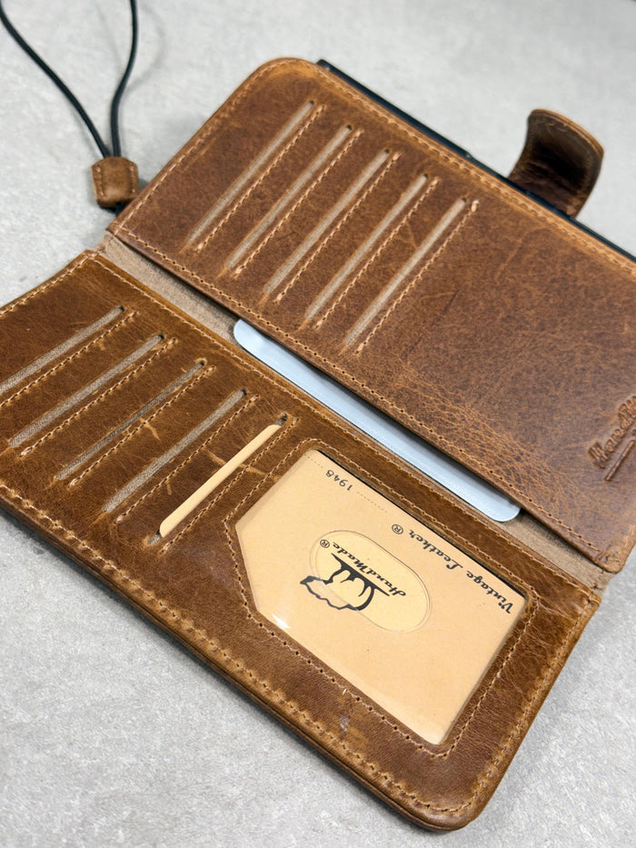 Handmade Leather Wallet Case for Galaxy Z Fold 2/3/4/5/6/7