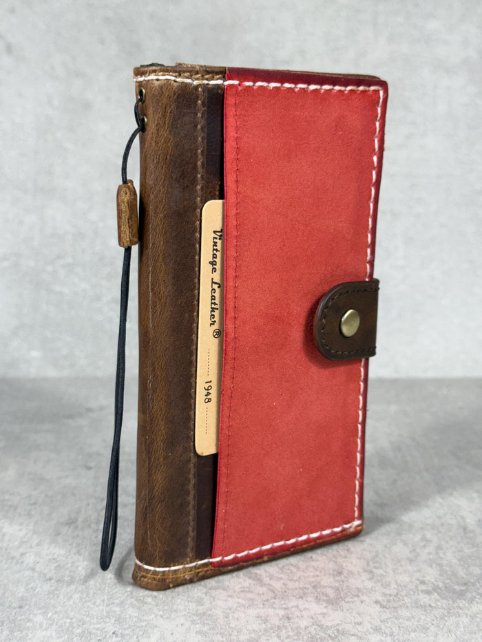 Handmade Leather Wallet Case for Galaxy Z Fold 2/3/4/5/6/7