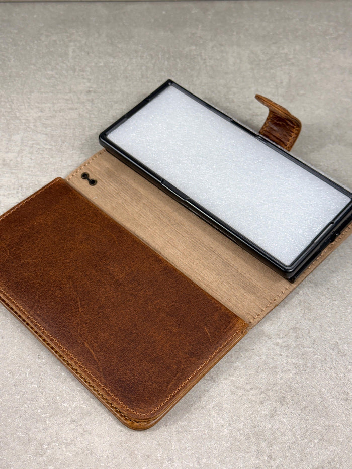Handmade Leather Wallet Case for Galaxy Z Fold 2/3/4/5/6/7