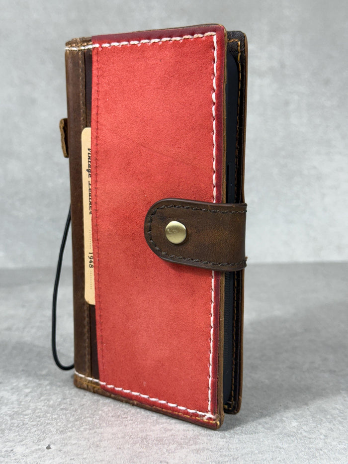 Handmade Leather Wallet Case for Galaxy Z Fold 2/3/4/5/6/7