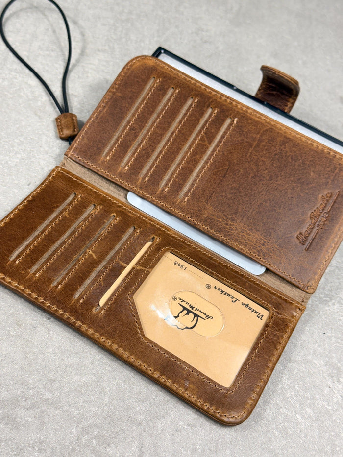 Handmade Leather Wallet Case for Galaxy Z Fold 2/3/4/5/6/7