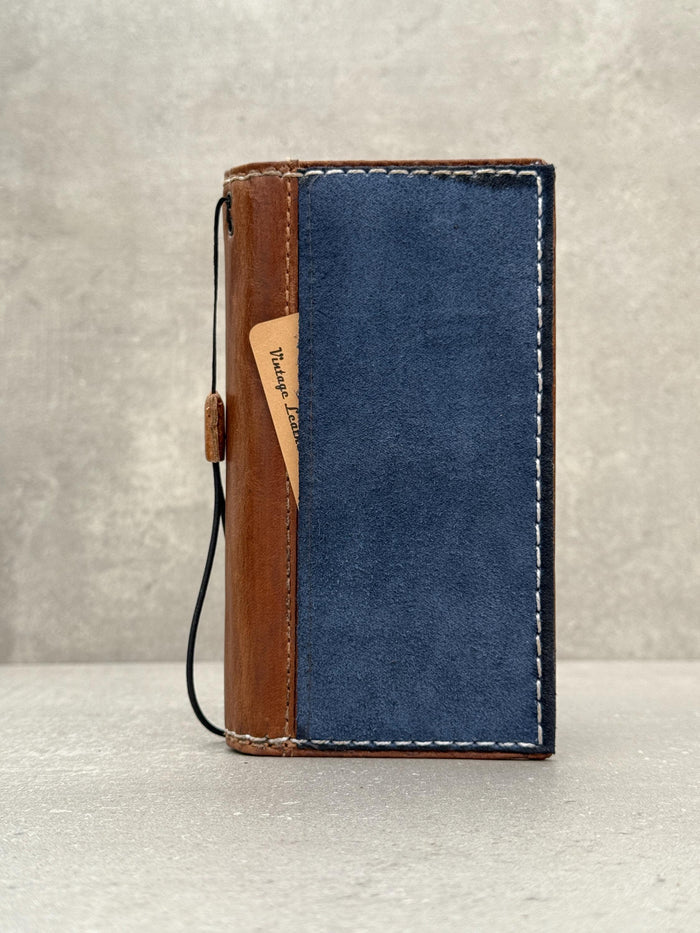 Handmade Leather Wallet Case for Galaxy Z Fold: Art Book Cover