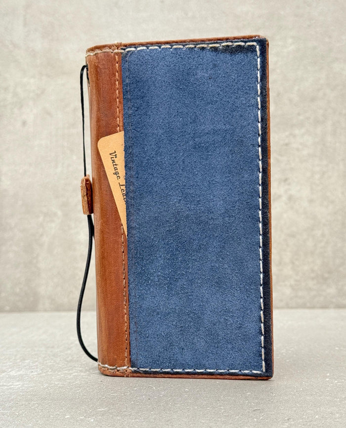 Handmade Leather Wallet Case for Galaxy Z Fold: Art Book Cover