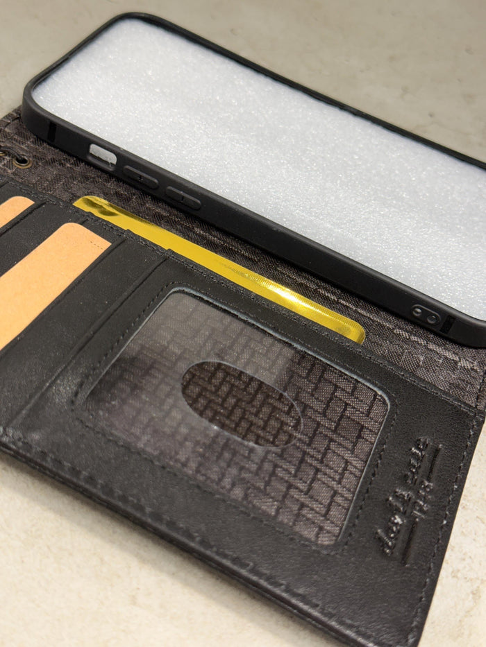 Handmade Leather Wallet Case for Galaxy Z Fold: Art Book Cover